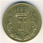 Luxemburg, 5 francs, 1986–1988