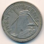 Барбадос, 25 центов (1973–2004 г.)