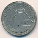 Барбадос, 25 центов (1973–2003 г.)