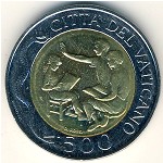 Vatican City, 500 lire, 1996