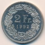 Switzerland, 2 francs, 1992