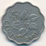 Свазиленд, 5 центов (1999–2010 г.)