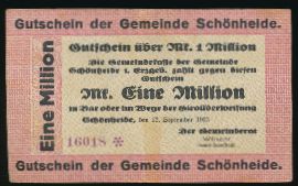 Шёнхайде., 1000000 марок (1923 г.)