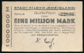 Хильден., 1000000 марок (1923 г.)