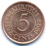 Mauritius, 5 cents, 1999