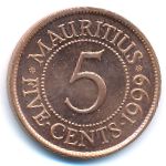 Маврикий, 5 центов (1999 г.)