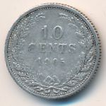 Нидерланды, 10 центов (1905 г.)