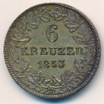 Frankfurt, 6 kreuzer, 1852–1856