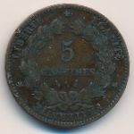 France, 5 centimes, 1884