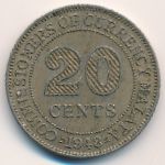 Malaya, 20 cents, 1948