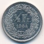 Швейцария, 1/2 франка (1984–2012 г.)