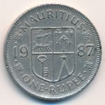 Mauritius, 1 rupee, 1987
