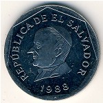 El Salvador, 25 centavos, 1988–1999