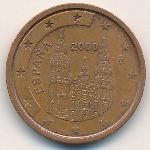 Испания, 2 евроцента (2000 г.)