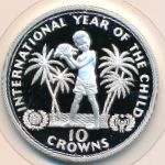 Turks and Caicos Islands, 10 crowns, 1982