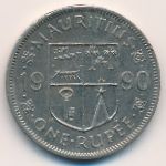 Mauritius, 1 rupee, 1990