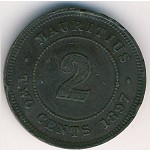 Mauritius, 2 cents, 1877–1897