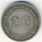 Стрейтс-Сетлментс, 20 центов (1871–1901 г.)