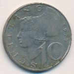 Austria, 10 schilling, 1975