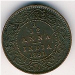 British West Indies, 1/12 anna, 1877–1901