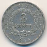 British West Africa, 3 pence, 1946