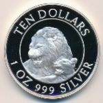 Zimbabwe, 10 dollars, 1996