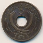 East Africa, 5 cents, 1924