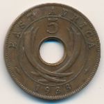 East Africa, 5 cents, 1933