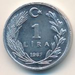 Turkey, 1 lira, 1986&ndash;1987