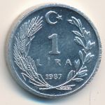 Turkey, 1 lira, 1987