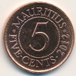 Mauritius, 5 cents, 2012