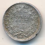 Bolivia, 5 centavos, 1884–1900