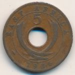 East Africa, 5 cents, 1936