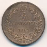 Италия, 5 чентезимо (1861 г.)