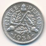 Great Britain, 3 pence, 1934