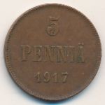 Finland, 5 pennia, 1917