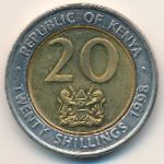 Kenya, 20 shillings, 1998