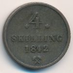Норвегия, 4 скиллинга (1842 г.)