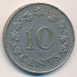 Malta, 10 cents, 1972