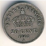 Франция, 20 сентим (1867–1868 г.)
