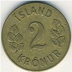 Iceland, 2 kronur, 1946