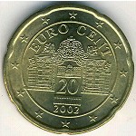 Austria, 20 euro cent, 2002–2007