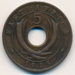 East Africa, 5 cents, 1925