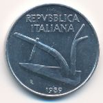 Italy, 10 lire, 1989