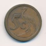 South Africa, 5 cents, 1993