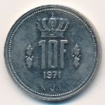 Luxemburg, 10 francs, 1971