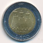 San Marino, 500 lire, 1987