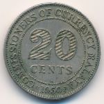 Malaya, 20 cents, 1950