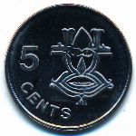 Соломоновы острова, 5 центов (1996–2005 г.)