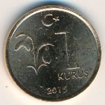 Turkey, 1 kurus, 2013&ndash;2020